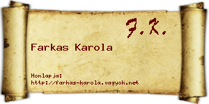 Farkas Karola névjegykártya